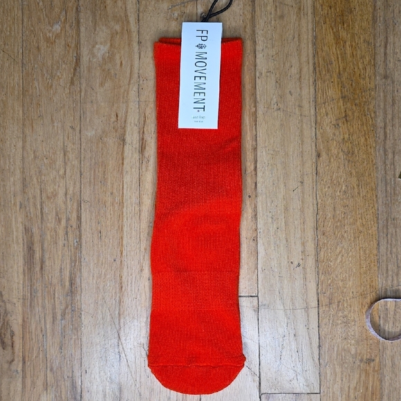 FP Movement By Free People Vibrant Orange Last Lap Tube Socks - Picture 1 of 5